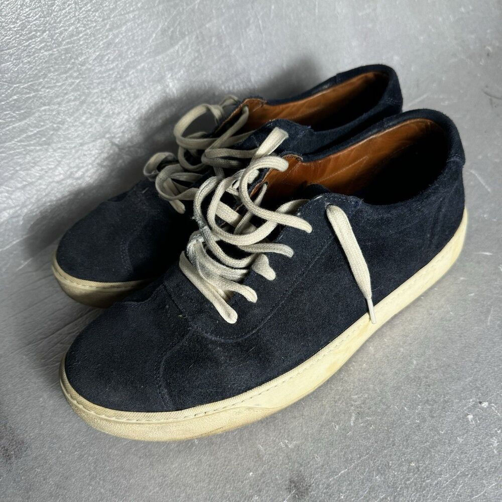 Allen Edmonds Men’s 10 D Suede AE Canal Court Courtside Style Navy Blue Sneakers